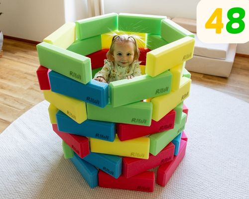 Rundt tårn af 48 RIWI® mini klodser