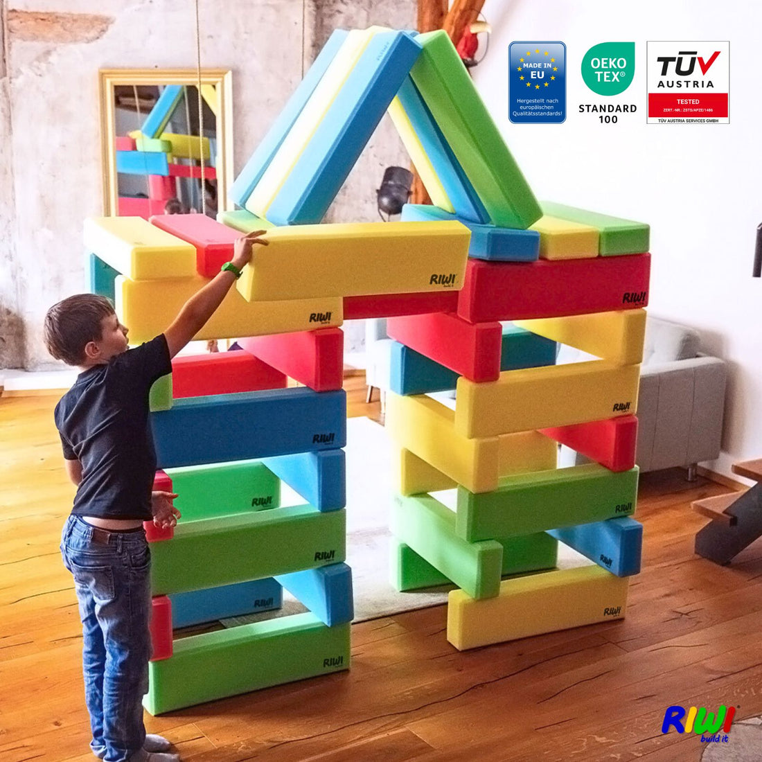 RIWI XXL Bausteine - Riesengroße Soft Bausteine für Kinder – RIWI buildit