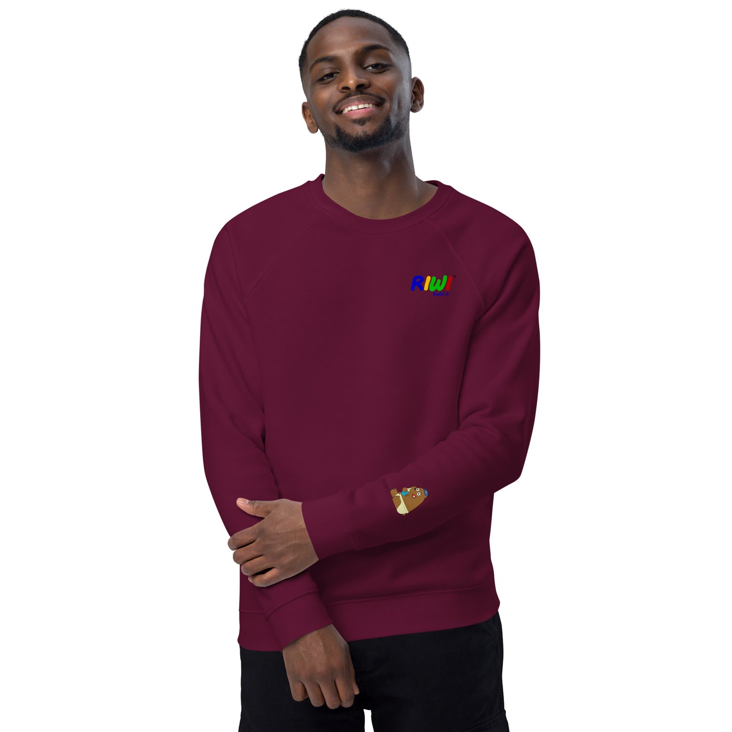 RIWI® Unisex Organic Raglan Sweater voor volwassenen