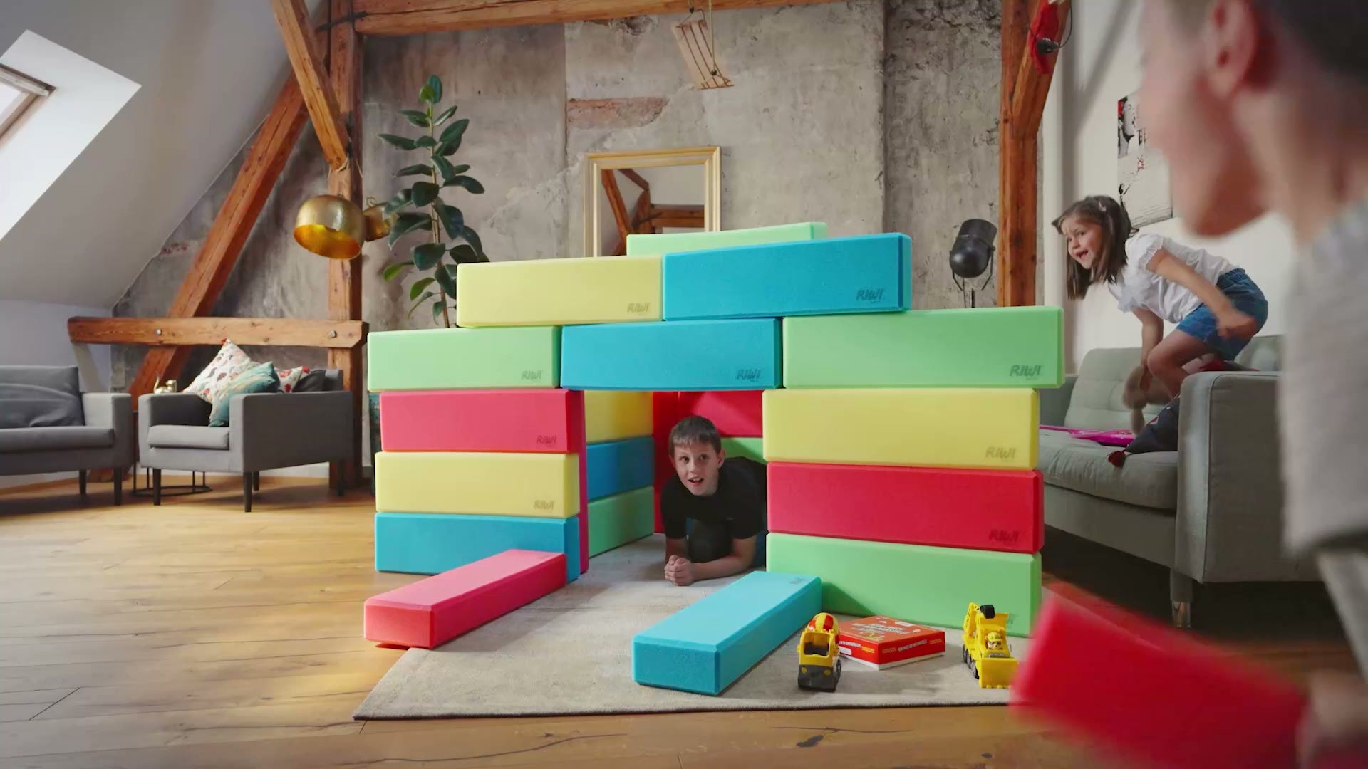 RIWI XXL Schaumstoff-Bausteine – Kinder bauen und spielen